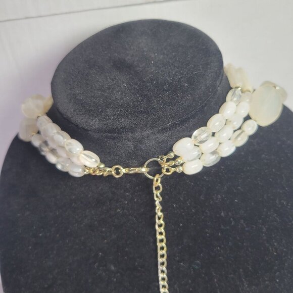 Multi-Strand Statement Iridescent Beads & Gold-Tone Accents Necklace - Picture 3 of 4